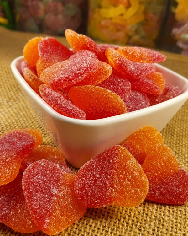 Bonbon en forme de Coeur  avec un gout de pèche de la boutique Ali Bonbec en deux version  100g et 500g